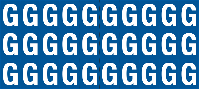 922G - Foglio n.30 etichette adesive B/B lettera G