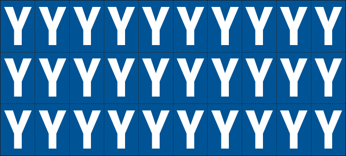 922Y - Foglio n.30 etichette adesive B/B lettera Y