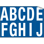 925AJ - Foglio n.10 etichette adesive B/B lett.da A a J