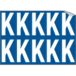 925K - Foglio n.10 etichette adesive B/B lettera K