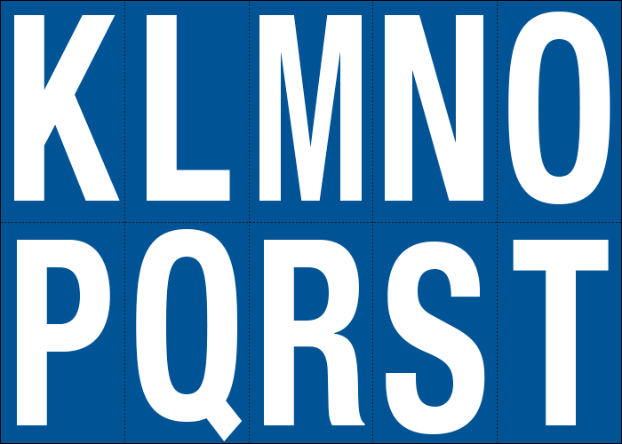 925KT - Foglio n.10 etichette adesive B/B lett.da K a T