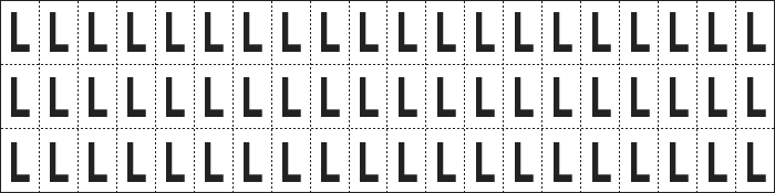 930L - foglio n.60 etic.aut. B/N lettera L