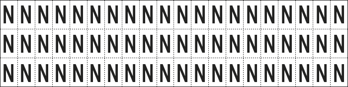 930N - foglio n.60 etic.aut. B/N lettera N