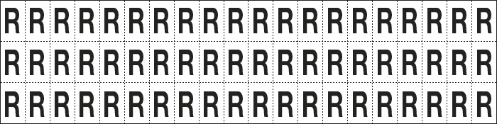 930R - foglio n.60 etic.aut. B/N lettera R