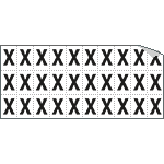 932X - Foglio n.30 etichette adesive B/N lettera X