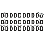 933D - Foglio n.30 etichette adesive B/N lettera D