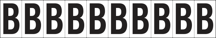 934B - Foglio n.10 etichette adesive B/N lettera B