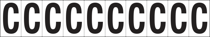 934C - Foglio n.10 etichette adesive B/N lettera C