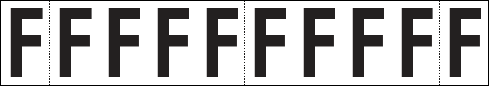 934F - Foglio n.10 etichette adesive B/N lettera F