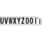 934UZ - Foglio n.10 etichette adesive B/N lettere da U a Z