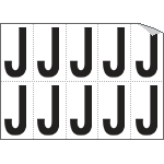 935J - Foglio n.10 etichette autoadesive B/N lettera J