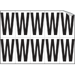 936W - Foglio n.10 etichette autoadesive B/N lettera W