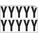 936Y - Foglio n.10 etichette autoadesive B/N lettera Y