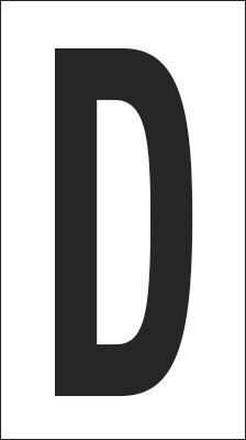 937D - Foglio n.1 etichetta autoadesiva B/N lettera D