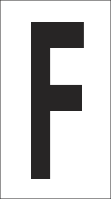 937F - Foglio n.1 etichetta autoadesiva B/N lettera F