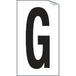 937G - Foglio n.1 etichetta autoadesiva B/N lettera G