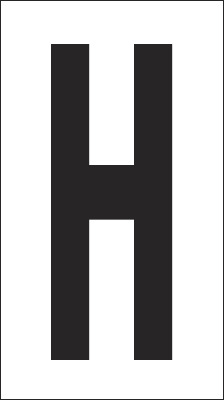 937H - Foglio n.1 etichetta autoadesiva B/N lettera H