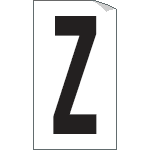 937Z - Foglio n.1 etichetta autoadesiva B/N lettera Z