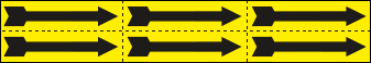 9390CY - Foglio n. 6 etichette adesive giallo freccia nera