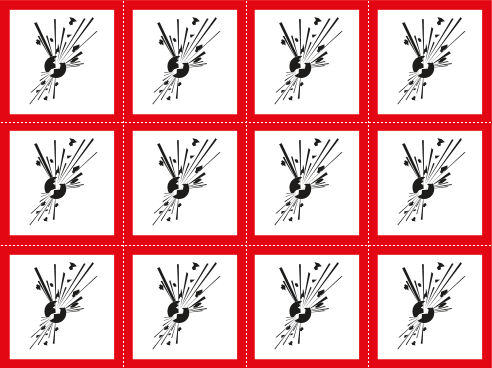 9421B - Foglio n.12 etichette adesive esplosivi