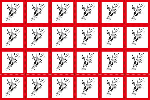 9421C - Foglio n.24 etichette adesive esplosivi