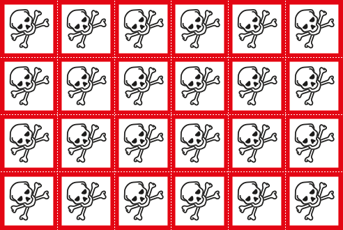 9426C - Foglio n.24 etichette adesive tossico