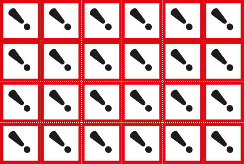 9427C - Foglio n.24 etichette adesive pericolo