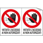 9517A - Foglio n. 2 etichette adesive vietato accesso