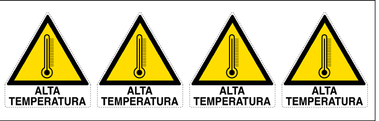9573B - Foglio n. 4 etichette adesive alta temperatura