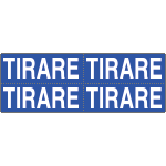 9603BB - Foglio n. 4 etichette adesive fondo blu TIRARE