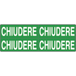 9606BG - Foglio n. 4 etichette adesive fondo verde CHIUDERE