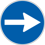 9637B - Etichetta adesiva Direzione obbligatoria