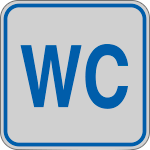 9651B - Etichetta argento simbolo WC