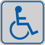 9653A - Etichetta argento simbolo DISABILI
