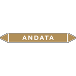 99000B - foglio 5 etichette per tubazioni fondo ocra ANDATA