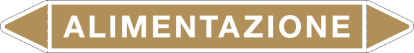 99002B - foglio 5 etichette per tubazioni fondo ocra ALIMENTAZIONE