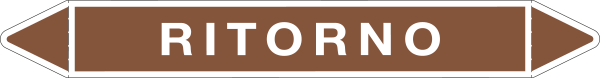 99101B - foglio 5 elichette per tubazioni fondo marrone RITORNO