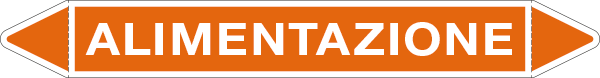 99302A - foglio 5 elichette tubazioni fondo arancione ALIMENTAZIONE