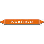 99303A - foglio 5 elichette per tubazioni fondo arancione SCARICO