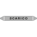 99403A - foglio 5 elichette per tubazioni fondo argento SCARICO