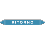 99501C - Etichetta per tubazioni fondo azzurro RITORNO