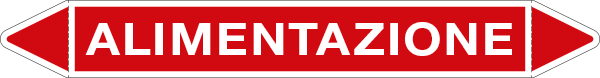 99702A - foglio 5 elichette per tubazioni fondo rosso ALIMENTAZIONE