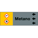 99A231NDD - foglio da 5 etichette fondo grigio " METANO " destra