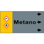 99A231NED - etichetta fondo grigio " METANO" destra