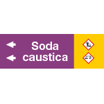 99A351NBS - etichetta fondo viola " SODA CAUSTICA " sinistra