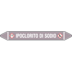 99A360D - foglio da 1 etichetta autoadesiva con frecce+simb IPOCLORITO DI SODIO