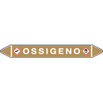 99A380D - etichetta autoadesiva fondo ocra con frecce e simboli OSSIGENO