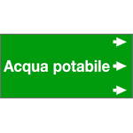 99A672NED - foglio da 5 etichette fondo verde "ACQUA POTABILE" destra