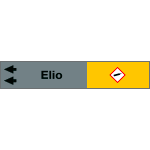 99A752NAS - foglio da 5 etichette fondo grigio" ELIO " freccia sinistra