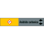 99A891NAD - foglio da 5 etichette fondo grigio"ANIDRIDE CARBONICA "freccia destra